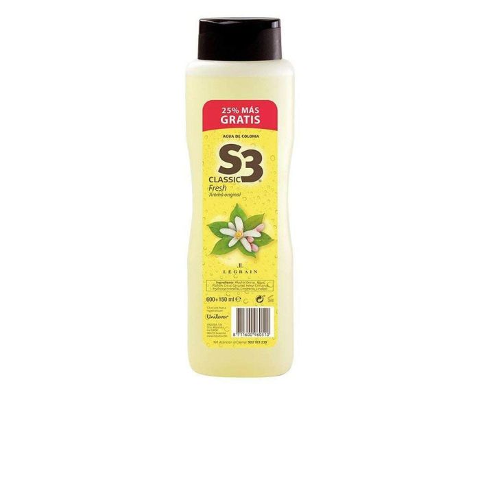 S3 S-3 CLASSIC FRESH Colonia Unisex Eau de Toilette 750 ml - Fragancia Fresca, Limpia y Floral Cítrica para Uso Diario y Familia S3 S-3 CLASSIC FRESH Colonia Unisex Eau de Toilette 750 ml - Fragancia Fresca, Limpia y Floral Cítrica para Uso Diario y Familia