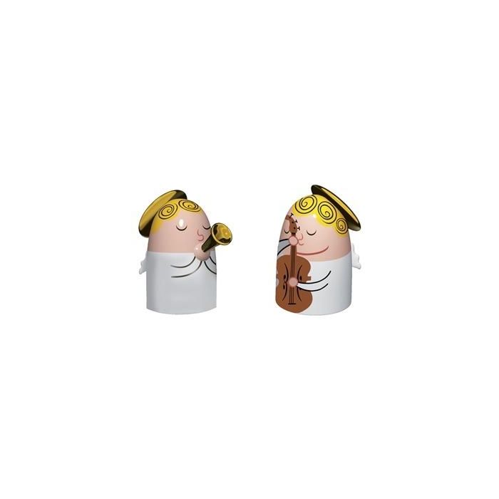 Alessi AMGI26SET1 Angels Band Set de Dos Estatuitas de Porcelana, Diseñado por LPWK, Massimo Giacon - Decoración Navideña Alessi AMGI26SET1 Angels Band Set de Dos Estatuitas de Porcelana, Diseñado por LPWK, Massimo Giacon - Decoración Navideña
