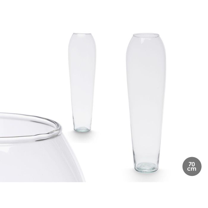 Giftdecor Jarrón de Cristal Abombado 70 cm - Vidrio Transparente - 19x19x70 cm Giftdecor Jarrón de Cristal Abombado 70 cm - Vidrio Transparente - 19x19x70 cm