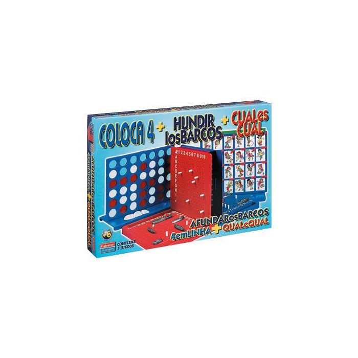 Juegos De Mesa Falomir Cuatro En Linea + Cual Es Cual + Hundir Los Barcos