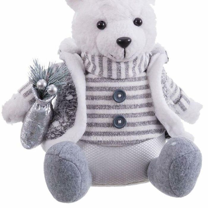 Adorno Navideño Blanco Gris Arena Tejido Oso polar 10 x 13 x 28 cm 1 Adorno Navideño Blanco Gris Arena Tejido Oso polar 10 x 13 x 28 cm 1