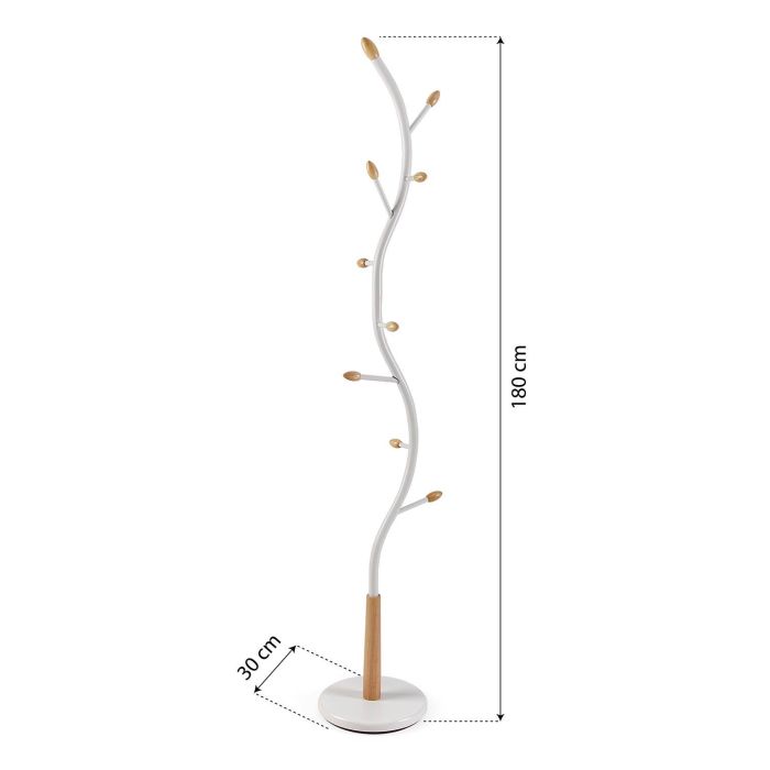 Perchero Blanco Con Detalles En Madera Versa 179CM 4
