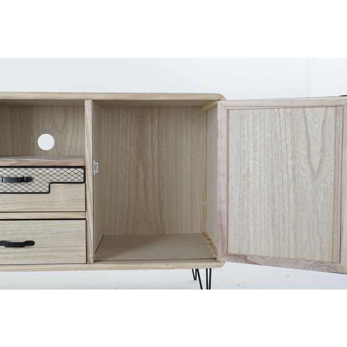 DKD Home Decor Buffet Morefond Indus Natural Negro 41 x 65 x 120 cm Metal Paulownia 4