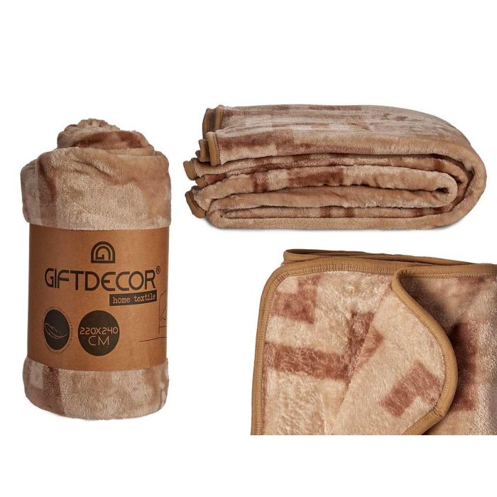 Manta Raschel Beige 220X240Cm Giftdecor (4 Unidades) Manta Raschel Beige 220X240Cm Giftdecor (4 Unidades)