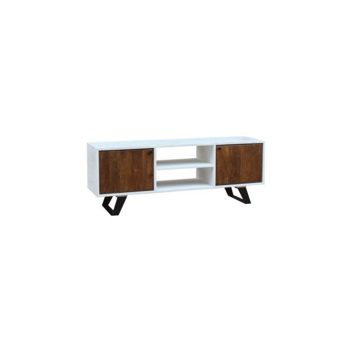 Mueble de TV DKD Home Decor Blanco 135 x 35 x 40 cm Metal Madera de mango 0 Mueble de TV DKD Home Decor Blanco 135 x 35 x 40 cm Metal Madera de mango 0