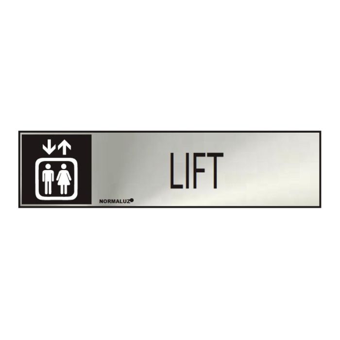 Normaluz Cartel informativo "lift" acero inoxidable adhesivo 0.8mm 5x20cm 0 Normaluz Cartel informativo "lift" acero inoxidable adhesivo 0.8mm 5x20cm 0