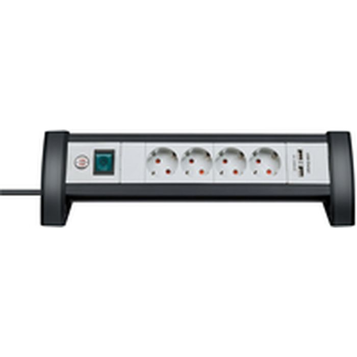 Regleta Enchufes 4 Tomas con interruptor Brennenstuhl Premium-Office-Line 3600 W Negro USB x 2 (1,8 m) 4 Regleta Enchufes 4 Tomas con interruptor Brennenstuhl Premium-Office-Line 3600 W Negro USB x 2 (1,8 m) 4