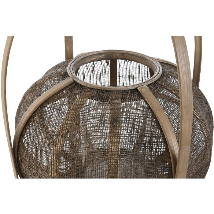 DKD Home Decor Portavela Tropical Marron Bambu Lino 35 x 47 x 35 cm 1