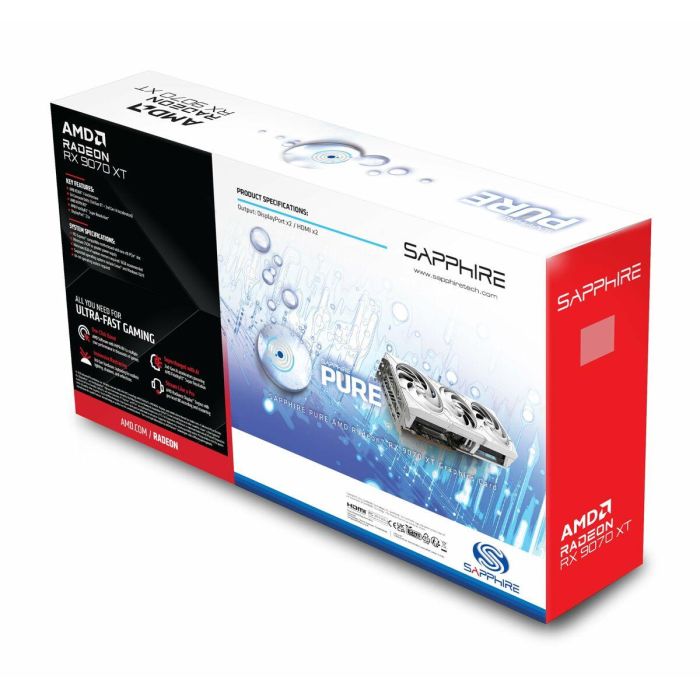 Sapphire Tarjeta Gráfica PURE RX 9070 XT GAMING OC AMD Radeon RX 9070 XT 16GB GDDR6 256BIT 2HDMI+2DP 3 Ventiladores 11348-02-20G 10 Sapphire Tarjeta Gráfica PURE RX 9070 XT GAMING OC AMD Radeon RX 9070 XT 16GB GDDR6 256BIT 2HDMI+2DP 3 Ventiladores 11348-02-20G 10