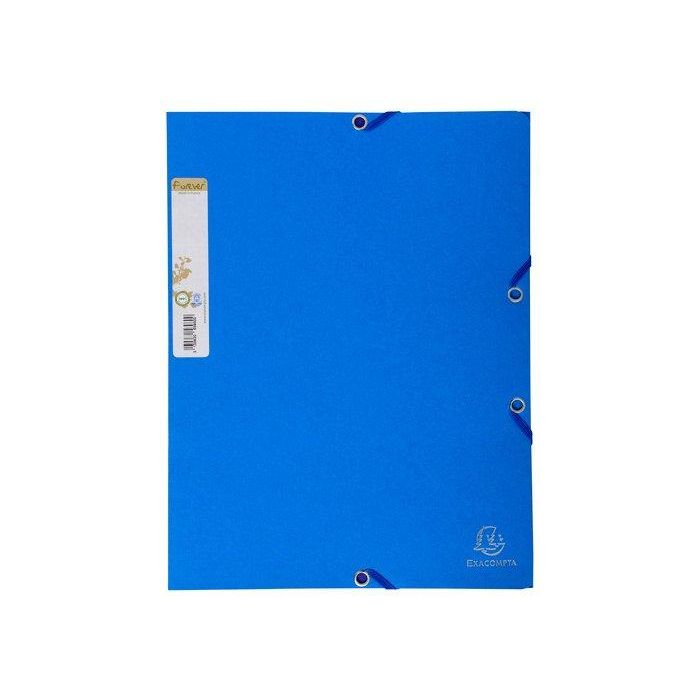 Carpeta De Gomas Y Solapas Exacompta Forever Carton A4 Con Etiqueta Azul