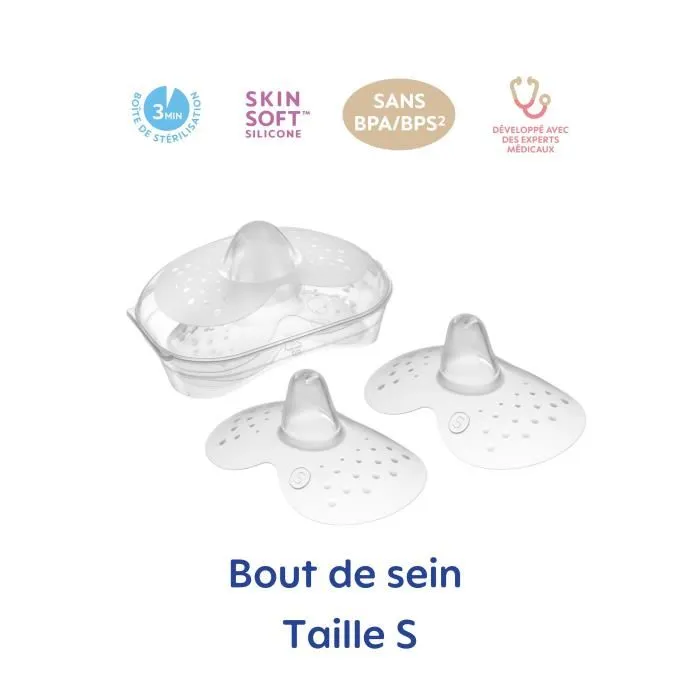Mam Punta Mamaria Silicona Talla S - Juego de 2 en Caja de Esterilización - Transparente 1