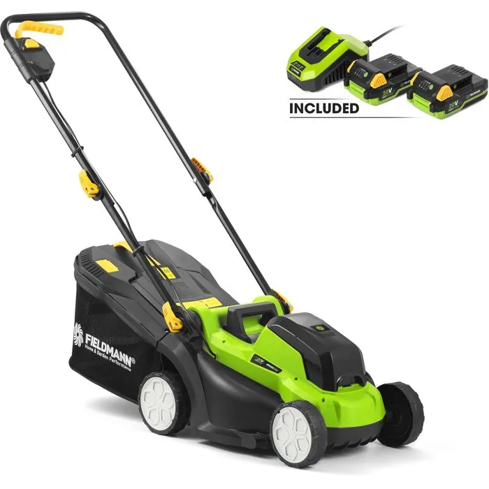 Fieldmann Cortacésped Inalámbrico 20V, Corte 33 cm, Altura Máxima 65 mm (Batería y Cargador No Incluidos) 2