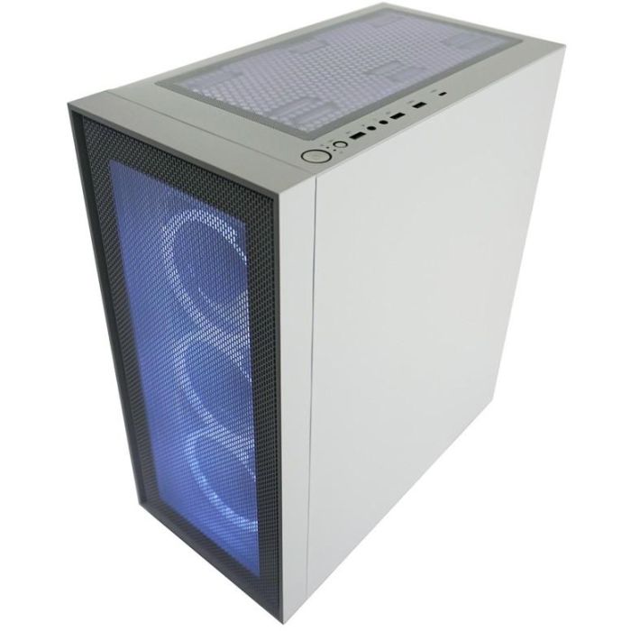 LC-Power 802W RGB Midi Tower PC Gaming Blanco, compatible ATX/Micro ATX/Mini-ITX, con RGB y Panel Vidrio Templado 14