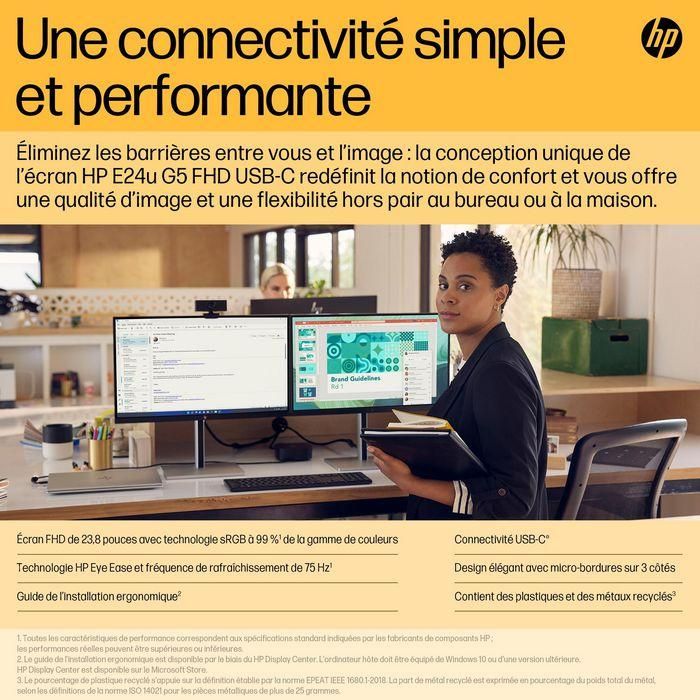 HP E24u G5 FHD USB-C Monitor 22 HP E24u G5 FHD USB-C Monitor 22