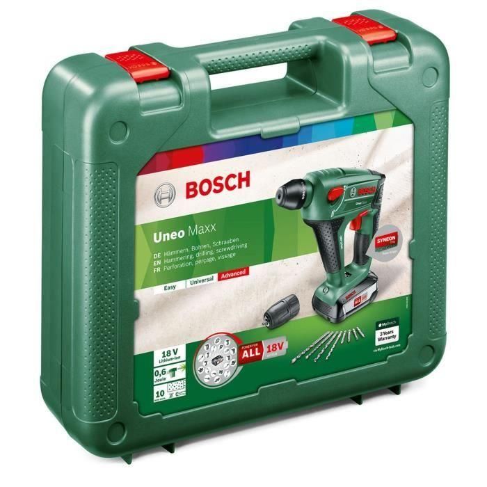 BOSCH Uneo Maxx 18 Punch, 1 batería de 2.5 Ah 1 BOSCH Uneo Maxx 18 Punch, 1 batería de 2.5 Ah 1