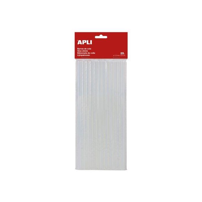 Apli Barras de Cola Termofusible Transparentes Ø7,5 mm x 20 cm - 25U - Ref. 17003 para Pistola de Silicona