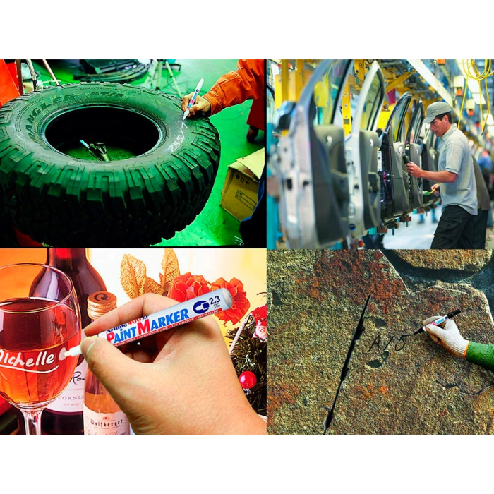 Artline EK-400 XF Rotulador Permanente Verde Punta Redonda 2.3 mm Ideal para Metal Caucho y Plástico 3