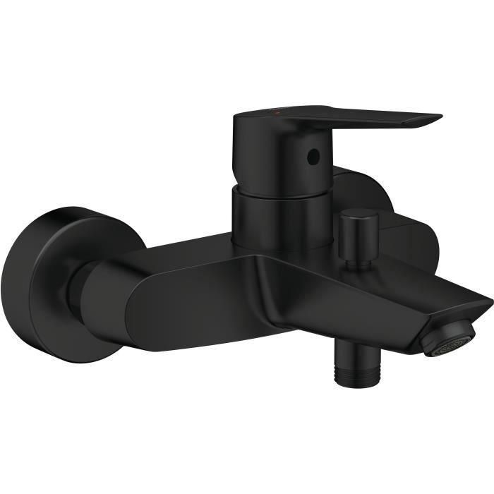 Grohe 322782432 Mezclador monomando de baño/ducha Start Negro mate Montaje en pared visto con Desviador automático
