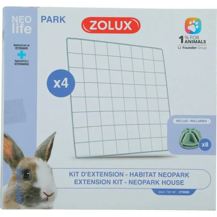 Zolux Kit de ampliación para recinto modular Neo Park - Rabbit - 4 rejillas AAAPV83821
