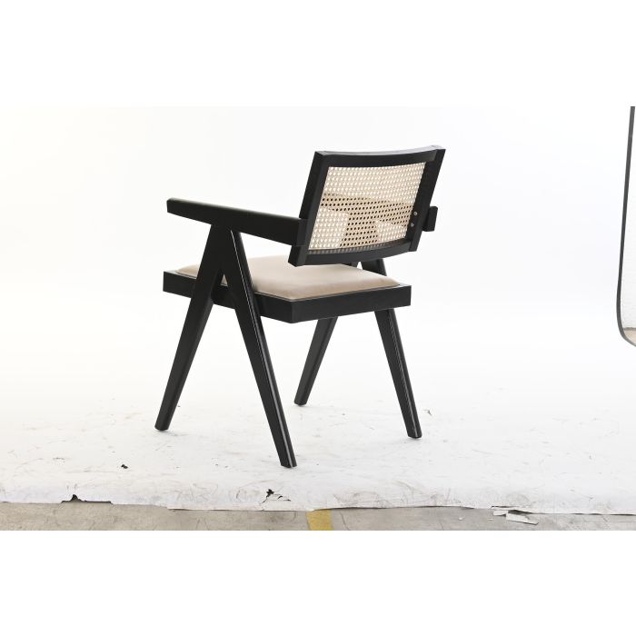 DKD Home Decor Silla Horeca Negro Natural 54 x 82 x 55 cm Olmo y Ratán (2 Unidades) 5