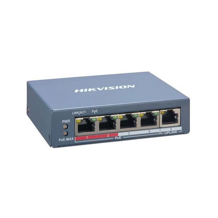Hikvision Switch PoE Smart Gestionable de 4 puertos Fast Ethernet