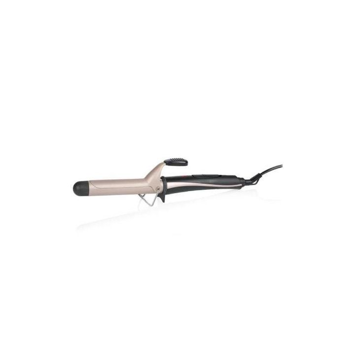 Tristar HD-2421 Rizador de Pelo con revestimiento cerámico de 25mm, 180°C, palanca, extremo frío y apagado automático, Negro y Rosa