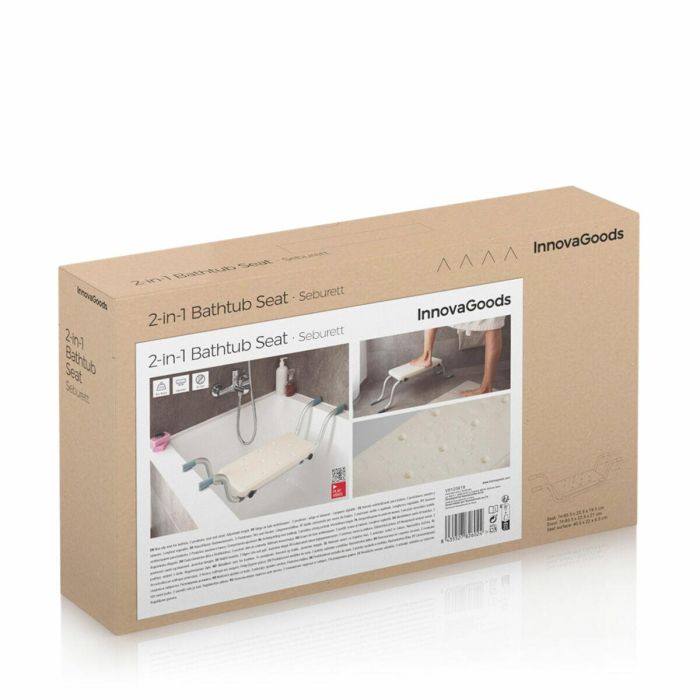 Asiento para Bañera Antideslizante 2 en 1 Seburett InnovaGoods 12 Asiento para Bañera Antideslizante 2 en 1 Seburett InnovaGoods 12