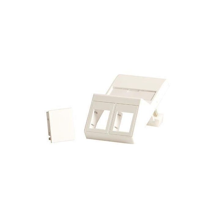Lanview Placa de Pared Angular para 2 x Keystones, Compatible con Salida LK FUGA 50x75 mm Lanview Placa de Pared Angular para 2 x Keystones, Compatible con Salida LK FUGA 50x75 mm