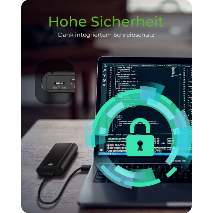 ICY BOX IB-1807MT-C31 Externes USB-C 3.2 Gehäuse für M.2 NVMe SSD mit Schreibschutz 6