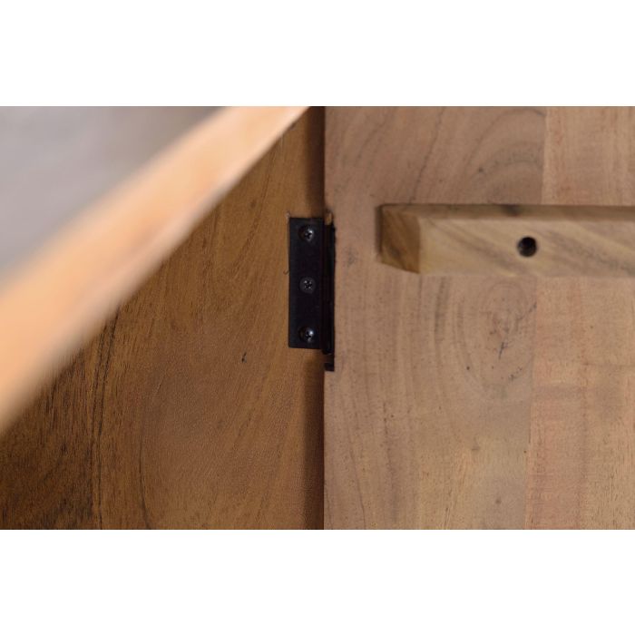 GINER Y COLOMER Aparador Acacia Madera Natural con Detalles Negros 190 cm 2