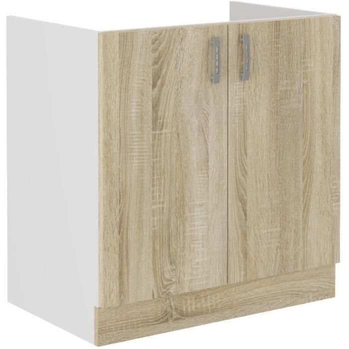 SARA SARA80ZL Mueble para Fregadero - Decoración Roble Sonoma - L80 x P48 x H 82 cm SARA SARA80ZL Mueble para Fregadero - Decoración Roble Sonoma - L80 x P48 x H 82 cm
