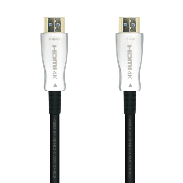 AISENS - CABLE HDMI V2.0 AOC PREMIUM ALTA VELOCIDAD / HEC 4K@60HZ 18GBPS, A/M-A/M, NEGRO, 15M