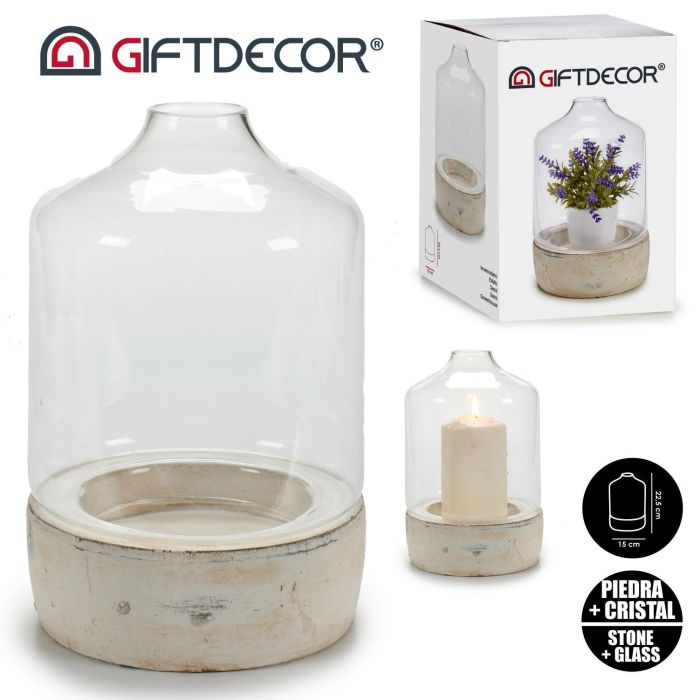 Invernadero Cristal Base Piedra Giftdecor 15X22CM (8 Unidades) 3 Invernadero Cristal Base Piedra Giftdecor 15X22CM (8 Unidades) 3