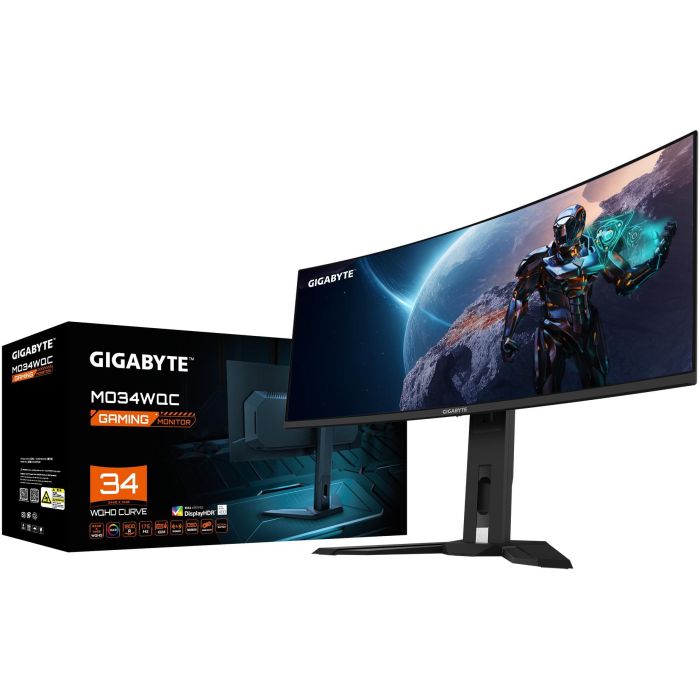 Gigabyte Monitor MO34WQC OLED 34" WQHD (3440x1440) 21:9 HDR400 0.03ms 175Hz 2xHDMI DP USB-C Speakers Black 7