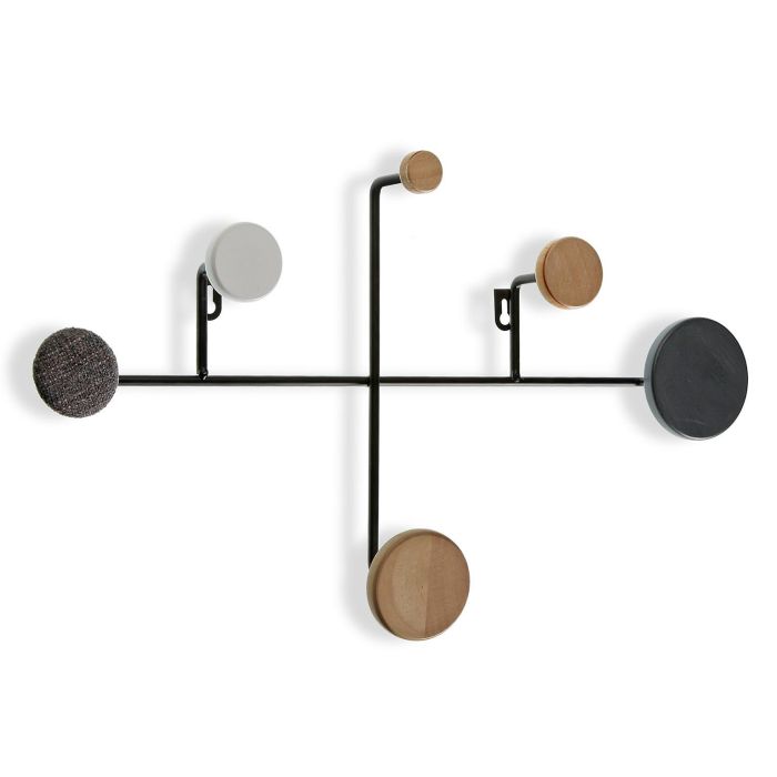 Perchero de Pared Versa con 6 Ganchos, Madera y Metal, 30x8x52 cm (2 Unidades) Perchero de Pared Versa con 6 Ganchos, Madera y Metal, 30x8x52 cm (2 Unidades)
