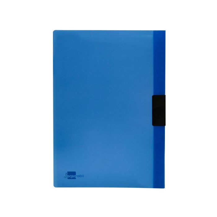 Carpeta Liderpapel Dossier Pinza Lateral Polipropileno Din A4 Azul Translucido 60 Hojas Pinza Deslizante 2