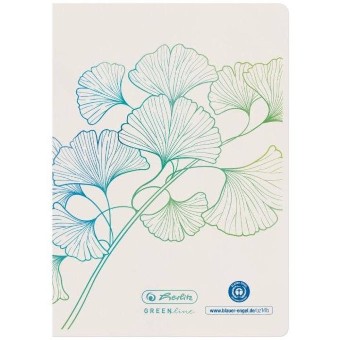 Herlitz Notizheft A6 liniert GREENline 32 Bl. Ginkgo