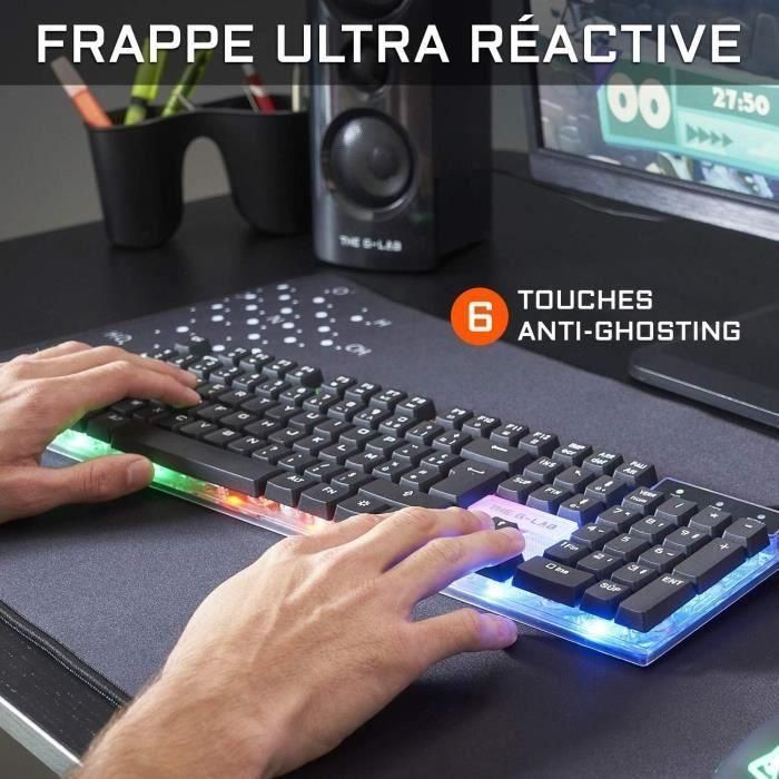 The G-Lab COMBO YTTRIUM Combo Gaming 3 en 1: Teclado retroiluminado silencioso, Ratón gaming 2400 DPI y Alfombrilla para PC, PS4, Xbox 1 The G-Lab COMBO YTTRIUM Combo Gaming 3 en 1: Teclado retroiluminado silencioso, Ratón gaming 2400 DPI y Alfombrilla para PC, PS4, Xbox 1