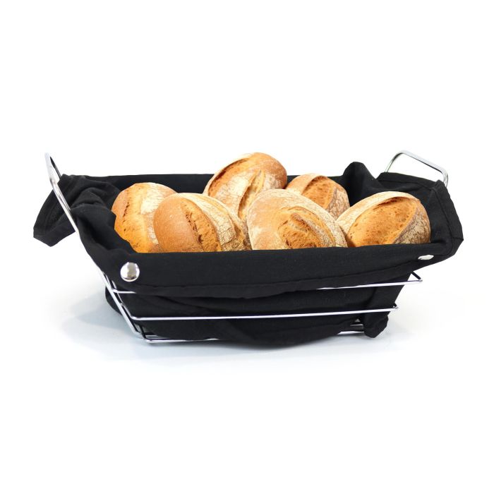 Panera de metal con tela negra rectangular 29x20 cm - My Bar (12 Unidades) 2 Panera de metal con tela negra rectangular 29x20 cm - My Bar (12 Unidades) 2