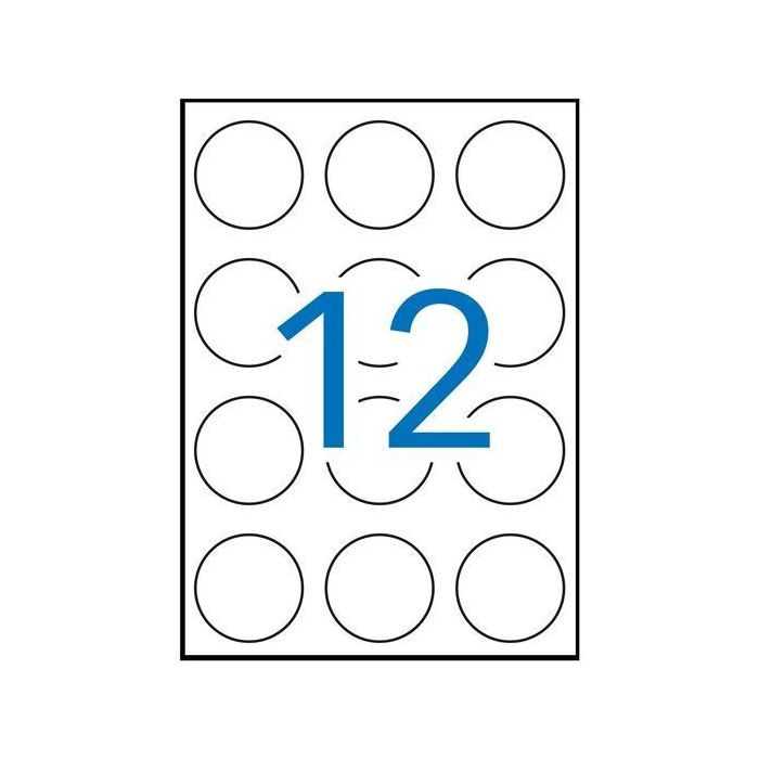 Apli Etiquetas Adhesivas Circulares Ø60 mm Inkjet-Láser 12 X 100H Blanco Apli Etiquetas Adhesivas Circulares Ø60 mm Inkjet-Láser 12 X 100H Blanco