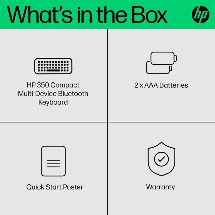 HP 350 Teclado Inalámbrico Bluetooth Compacto Multi-Dispositivo, Cómodo y Portátil para Productividad en PC, Portátil, Tablet y Móvil 4