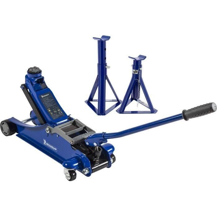 Gato hidráulico con ruedas - MICHELIN - 9558 - Capacidad de elevación: 1800 kg - Altura de elevación: 105 mm a 350 mm. 1 Gato hidráulico con ruedas - MICHELIN - 9558 - Capacidad de elevación: 1800 kg - Altura de elevación: 105 mm a 350 mm. 1