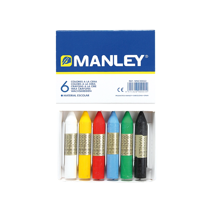 Manley Estuche De 6 Ceras 60 mm Colores Surtidos 1