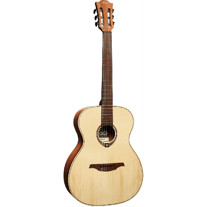 LAG Guitarra Acústica Nylon Auditorium Natural Abeto Engelmann Macizo Acabado Satinado