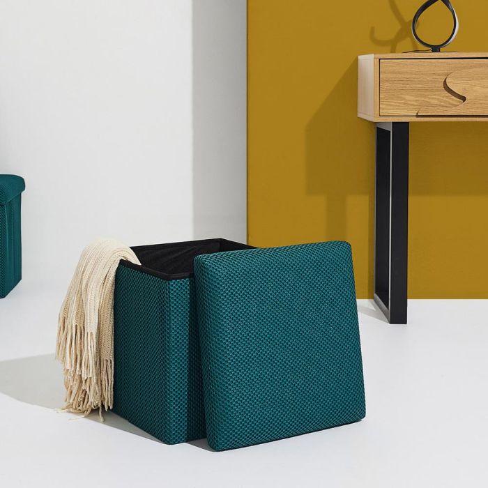 Caja-Puf Plegable Atom Azul Home Deco Factory 1 Caja-Puf Plegable Atom Azul Home Deco Factory 1