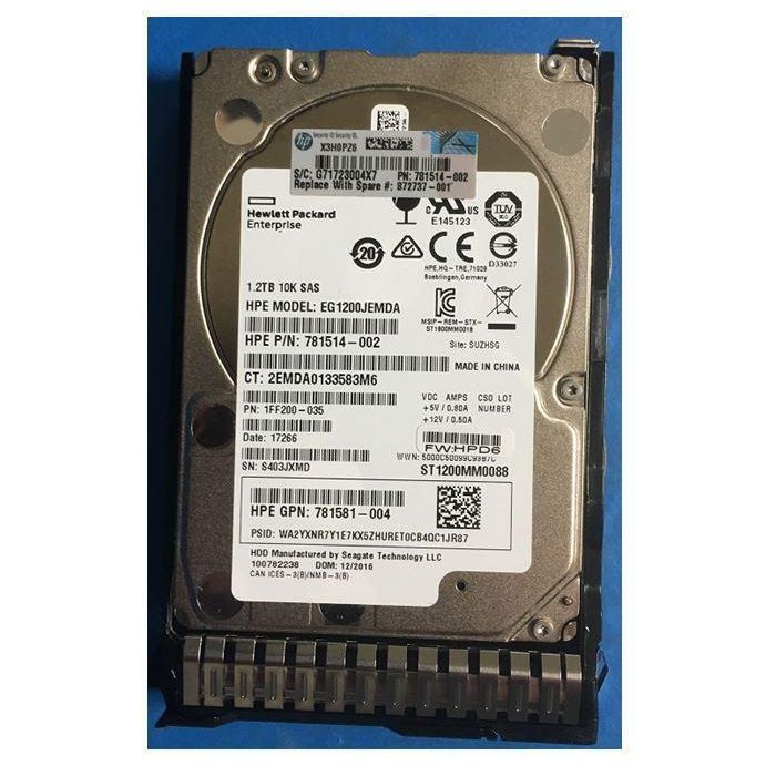 Hewlett Packard Enterprise Disco Duro 1.2TB 2.5" 12G SAS 10K rpm SFF SC DS 1
