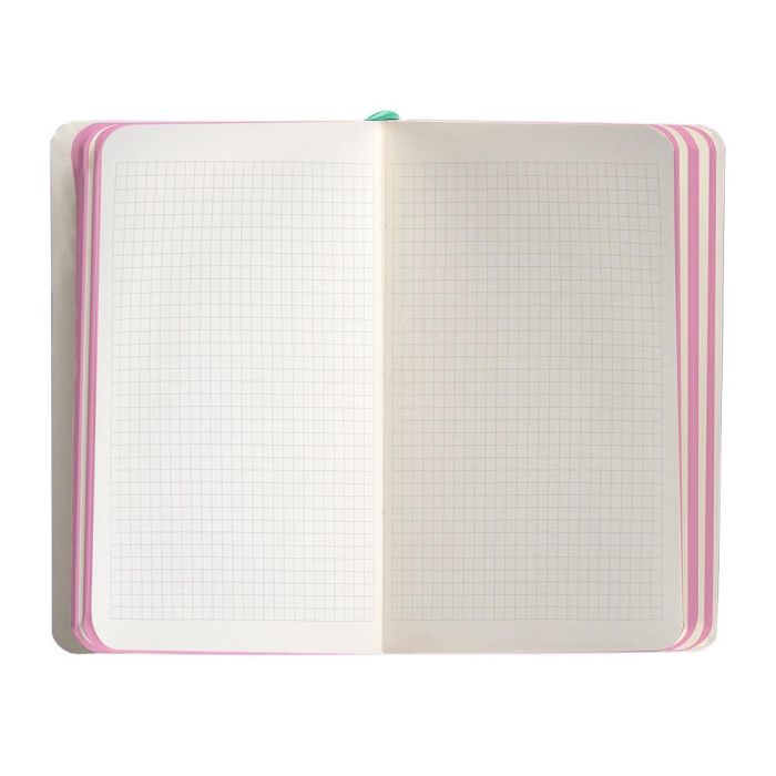 Cuaderno Con Gomilla Antartik Notes Tapa Blanda A6 Cuadricula Rosa Y Turquesa 100 Hojas 80 gr Fsc 7