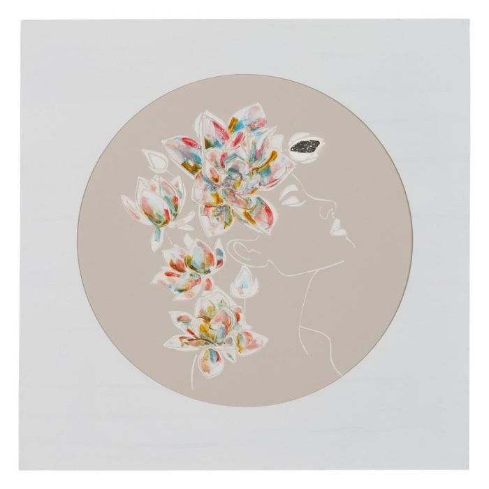 Cuadro 2/M Crema Madera Decoración 60 X 4 X 60 cm