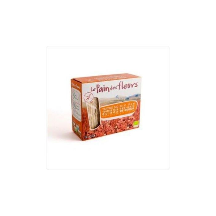 LE PAIN DES FLEURS Cracker Quinoa Bio Sin Gluten Vegano 150g - Fuente Fibra y Hierro