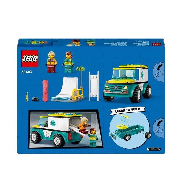 Juego de construccion ambulancia de emergencias y chico con snowboard lego city 12 Juego de construccion ambulancia de emergencias y chico con snowboard lego city 12